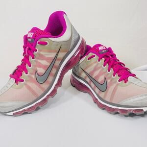 Nike Air Shoes MAX+ 2009 Womens 9 Gray Pink Magenta Running Sneakers 354750-003